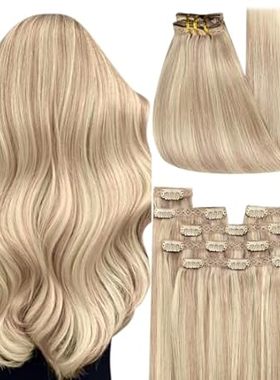 YoungSee Clip in Hair Extensions Real Human Hair Highligh