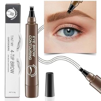 Eyebrow Pencil， 4 Tip Microblading Eyebrow Pen Waterproof