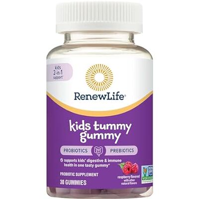 Renew Life Kids Raspberry Prebiotic and Probiotic Gummies