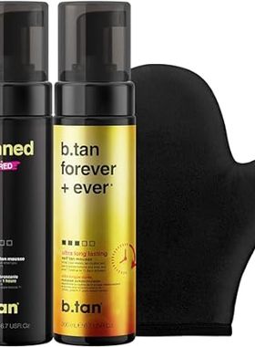 b.tan Best Self Tanner Mousses Bundle with Tanning Mitt A