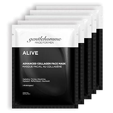 Collagen Facial Mask for Men - 5 Pc. Hydrating Face Mask