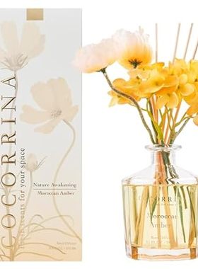 COCORRíNA Reed Diffuser - Moroccan Amber 8.5oz Flower Ree