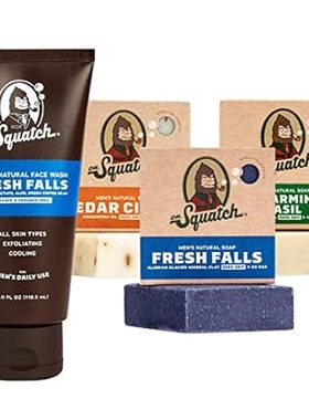 Dr. Squatch Men's Face Wash and Bar Soap Bundle - Exfolia