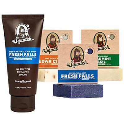 Dr. Squatch Men's Face Wash and Bar Soap Bundle - Exfolia