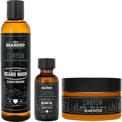 Live Bearded: 3-Step Beard Grooming Kit - Canyon - Beard