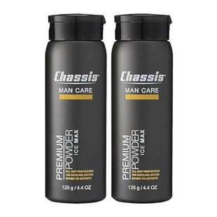 Chassis Ice Max Premium Body Powder for Men， Odor-Absorbe