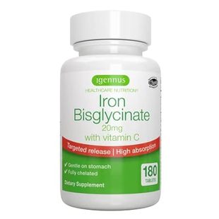High Absorption Chelated Iron Bisglycinate 20mg with Vita