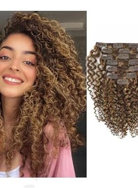 Loxxy Clip in Real Human Hair Extensions 3B and 3C Curl 1