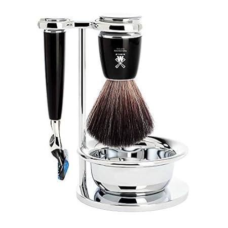 MüHLE RYTMO Modern 4-Piece Black Fiber Brush 5-Blade Razo