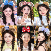 迪士尼毛绒发箍女2025年新款 游乐园拍照头箍可爱洗脸防滑发卡头饰