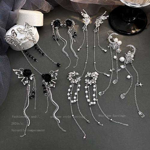 甜酷辣妹流苏耳夹无耳洞女