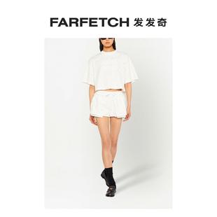 Miu缪缪女士晶饰仿旧短款 Miu T恤FARFETCH发发奇