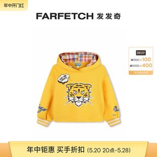 印花连帽衫 KENZO童装 Tiger Head FARFETCH发发奇