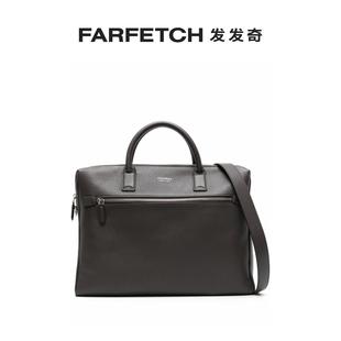 laptop Canali男士 Tumbled leather bagFARFETCH发发奇