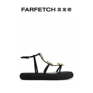 FARFETCH发发奇 Giambattista Valli女士花卉贴花厚底凉鞋