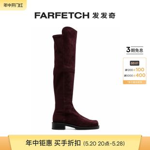 低跟绒面皮中筒靴FARFETCH发发奇 Bold Weitzman女士5050 Stuart