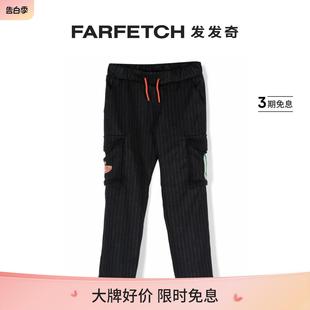 KENZO童装 标贴条纹长裤 FARFETCH发发奇