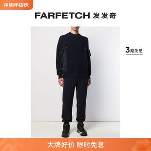 Sacai男士 防风面料拼接毛衣FARFETCH发发奇