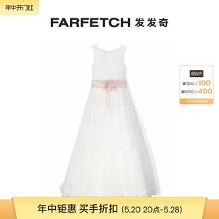 花卉贴花薄纱超长连衣裙FARFETCH发发奇 mimilu童装