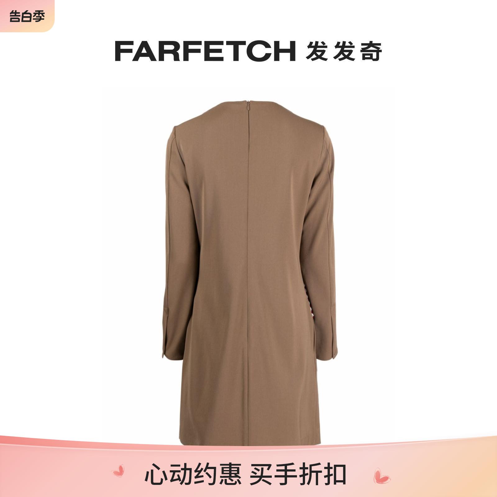 Ports 1961女士华达呢钩编针织拼接迷你连衣裙FARFETCH发发奇