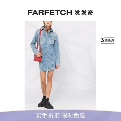 [Final Sale]Off-White女士长袖牛仔衬衫裙FARFETCH发发奇