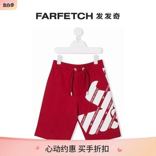 Armani阿玛尼童装 Emporio logo印花抽绳短裤 FARFETCH发发奇