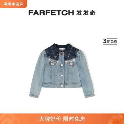 Monnalisa童装刺绣牛仔夹克FARFETCH发发奇