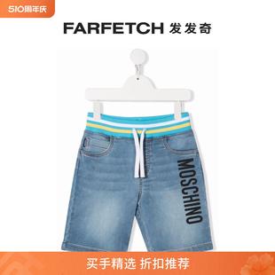 FARFETCH发发奇 logo印花牛仔短裤 莫斯奇诺 Moschino童装