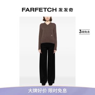 SPORTY RICH女士logo刺绣羊绒毛衣FARFETCH发发奇