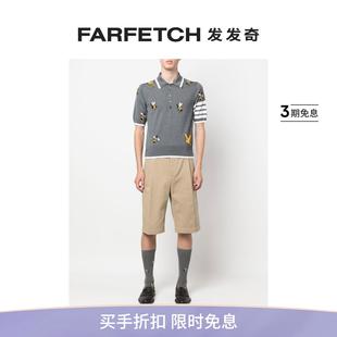 FARFETCH发发奇 四条纹嵌花针织polo衫 Browne男士 Thom