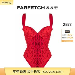 Swimwear女士蛇纹连体泳衣FARFETCH发发奇 Noire