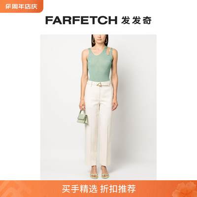 [Final Sale]Jonathan Simkhai女士金属光泽罗纹上衣FARFETCH发发