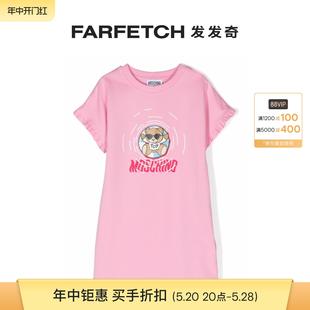 logo印花连衣裙FARFETCH发发奇 Bear Teddy Moschino童装