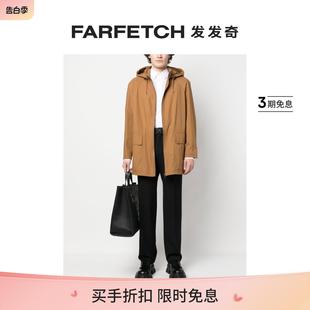 FARFETCH发发奇 排扣亚麻衬衫 Armani阿玛尼男士 Giorgio