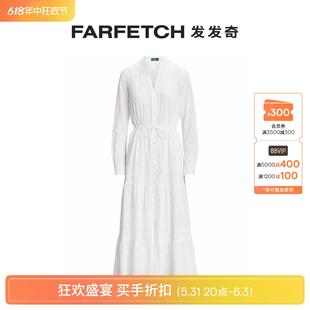 Polo Lauren女士孔眼棉超长连衣裙FARFETCH发发奇 Ralph