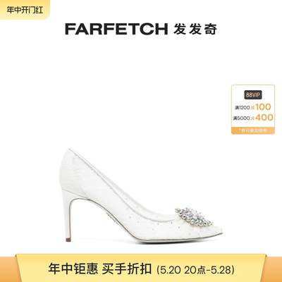 Rene Caovilla女士Cinderella 蕾丝中跟鞋FARFETCH发发奇