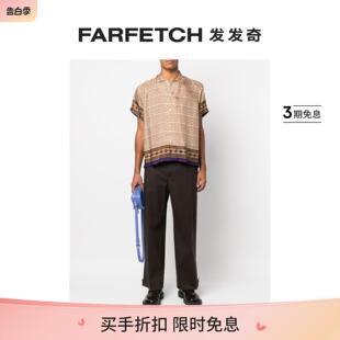 FARFETCH发发奇 衬衫 图案印花短袖 Bode男士