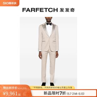 Canali男士 套装 FARFETCH发发奇 缎面边饰单排扣西装