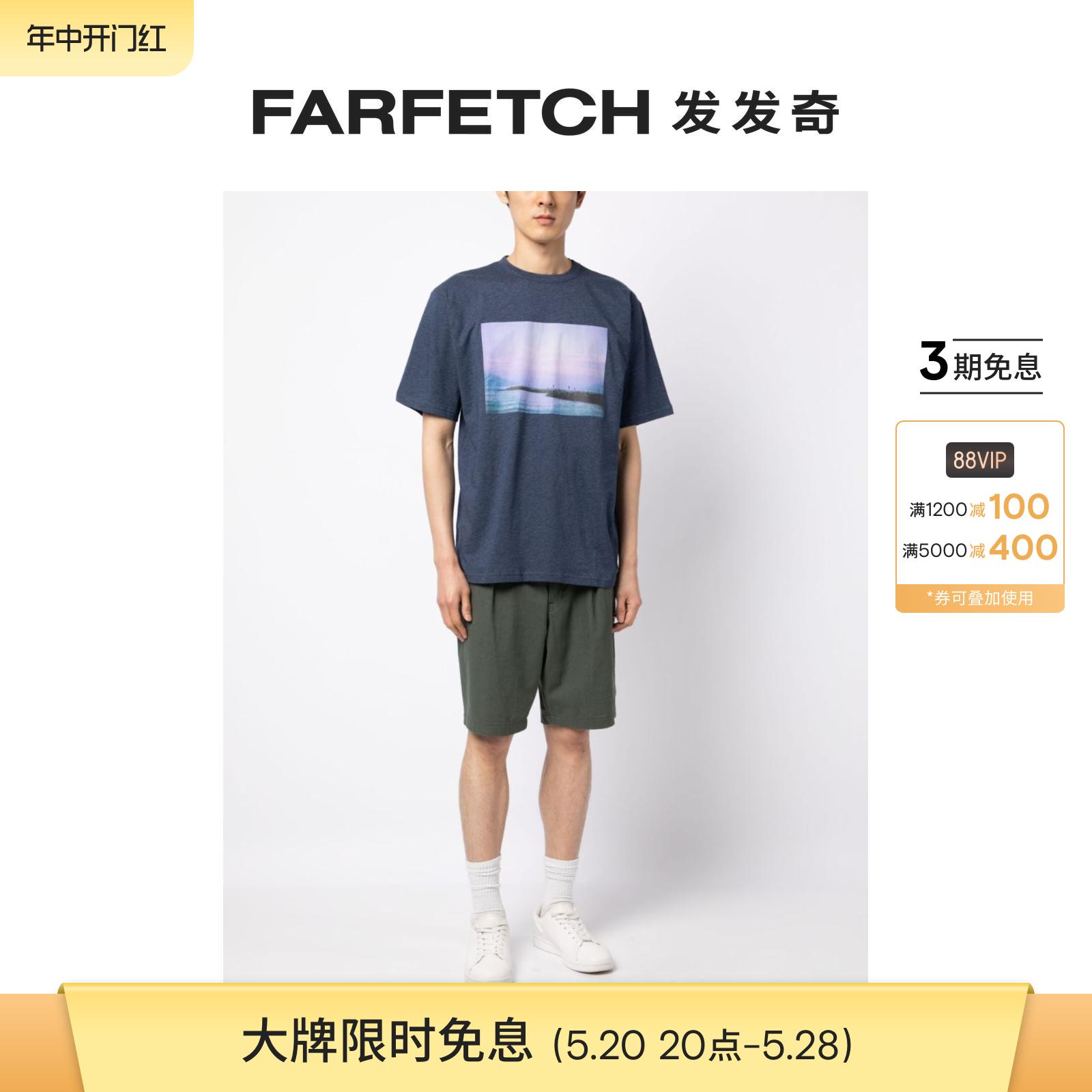 Agnes B.男士照片印花棉T恤FARFETCH发发奇