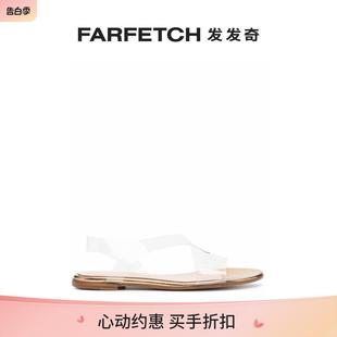 Gianvito Rossi女士Metropolis Final 平底皮质凉鞋 FARFETC Sale