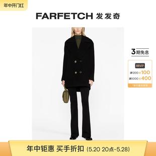 Pinko女士双排扣羊毛混纺外套FARFETCH发发奇