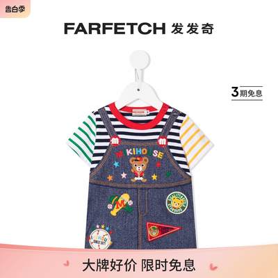 Miki House童装背带设计T恤FARFETCH发发奇