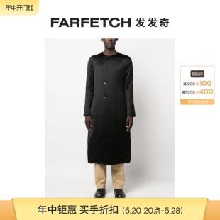 SAPIO男士 排扣缎面设计中长外套FARFETCH发发奇