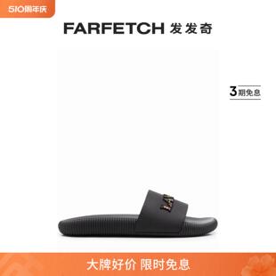 Lanvin浪凡男士 logo刺绣拖鞋 FARFETCH发发奇