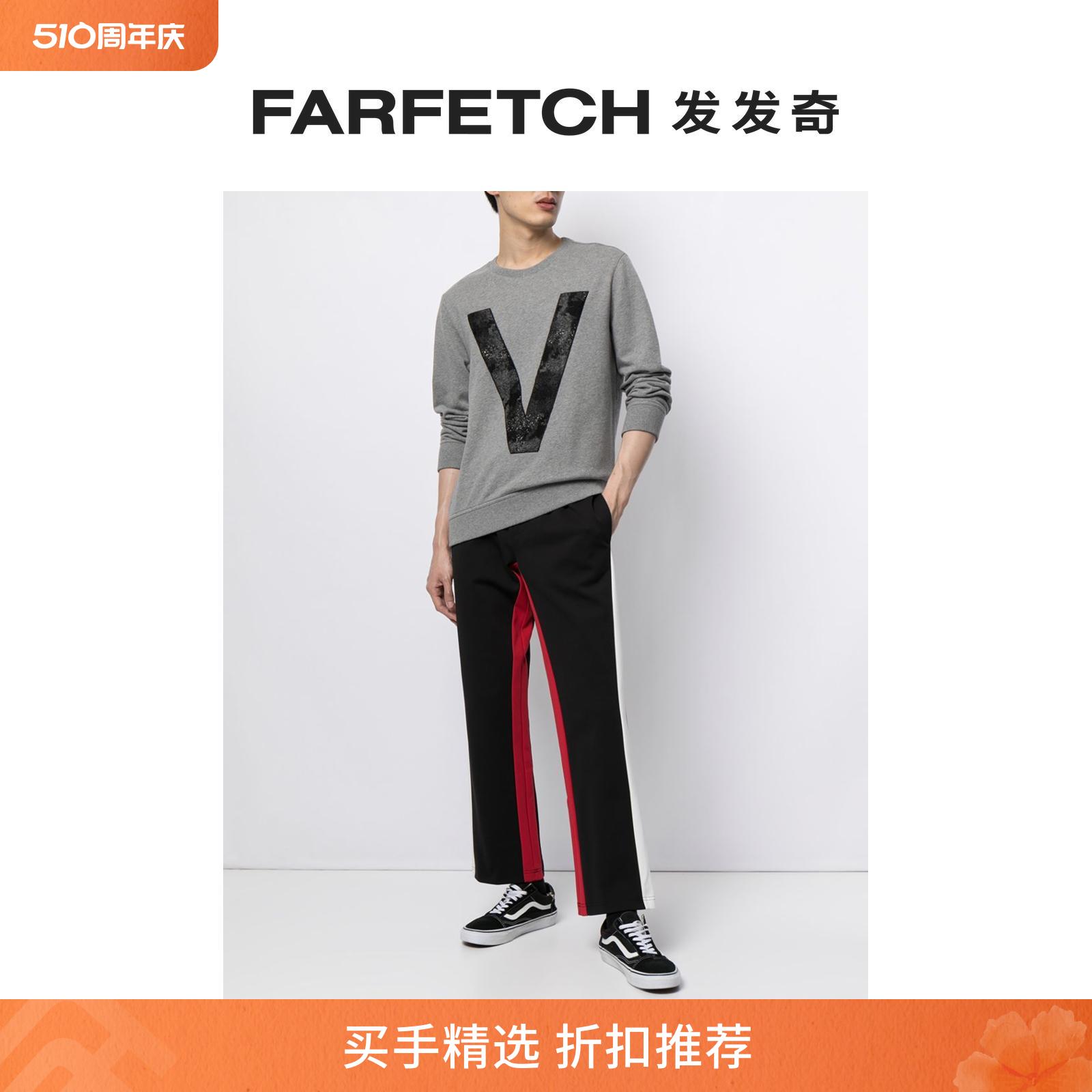 侧条纹直筒裤farfetch发发