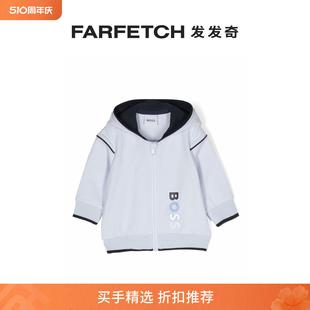 logo印花拉链连帽衫 BOSS Hugo Boss童装 FARFETCH发发奇