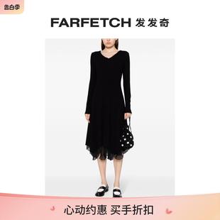 ab女士V领分层式 中长连衣裙FARFETCH发发奇