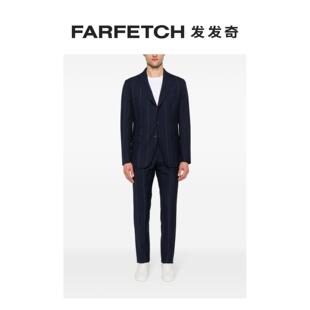 Eleventy男士 套装 FARFETCH发发奇 细条纹单排扣西装