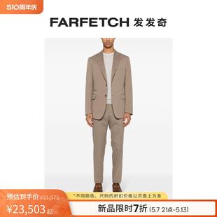 Brioni男士 FARFETCH发发奇 套装 华达呢编织单排扣西装