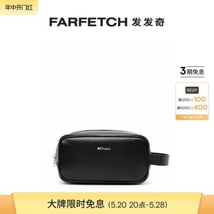 Kiton男士 logo标牌洗漱包FARFETCH发发奇